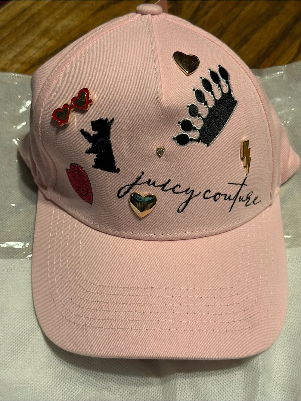 NWT Juicy Couture Pink Embellished Logo Cap